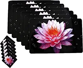 Kuber Industries Lotus Design Placemat Set With Tea Coasters|Kitchen Table Mats|Non-Slip Table Mats For Dinning|6 Placemat & 6 Coaster|MULTICOLOR