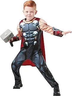 أزياء Rubie's 640836S Marvel Avengers Thor Deluxe للأطفال ، للأولاد ، صغير ، أحمر ، 3-4 سنوات