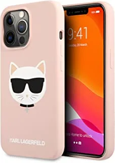 Karl Lagerfeld Liquid Silicone Case Choupette Head For Iphone 13 Pro (6.1 Inches) - Pink