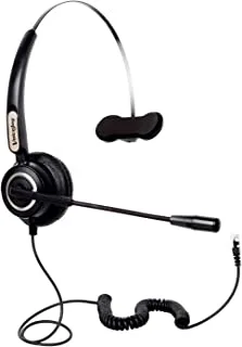 Voicejoy Corded Rj9 Phone Headset With Noise Canceling Microphone Only For Cisco Ip Phones-T600-C, Black, 15*10*7, Wired