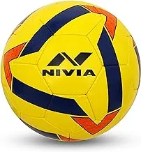 Nivia Super Synthetic Football (Yellow, Size 5) | Rubberized Moulded | Suitable for Hard Ground Without Grass | Training Ball | Soccer Ball