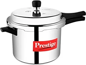 Prestige Popular 5 Litre Pressure Cooker|Aluminium|Induction Compatible|Metallic Safety Plug|Precision weight Valve-Silver
