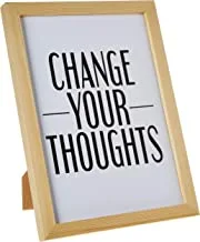 LOWHA change your thoughts Wall Art with Pan Wood framed Ready to hang for home, bed room, office living room Home decor hand made wooden color 23 x 33cm By LOWHA