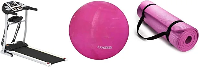 The WorldWide Treadmill With Yoga ball World Fitness Pink 75 cm With The world's most advanced yoga mattress, floral