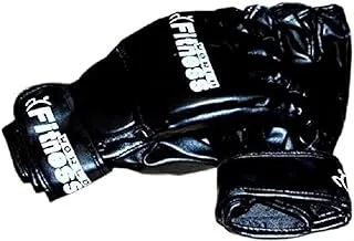 Fitness World Full Boxing Gloves - One Size, black and red FT-80