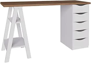 Artany Spirit Desk, Nogal with White - W 136 x D 45.4 x H 75 cm
