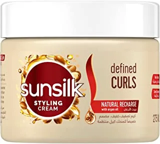 SUNSILK Hair Cream For Defined Curls and Volume Blended with Argan Oil, 275 ML