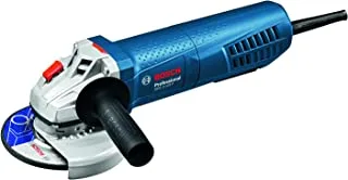 BOSCH - GWS 11-125 P angle grinder, 1100 Watt, 11000 rpm, 125 mm disc diameter, the protection switch instantly switches the machine off when it is released