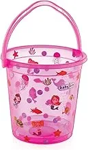 Babyjem Figured Bath Bucket, Pink Transp, Baby Bath Accessories