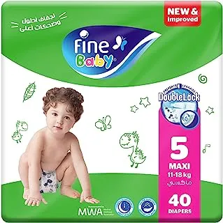 Fine Baby, Size 5, Maxi, 11-18 kg, 40 Diapers