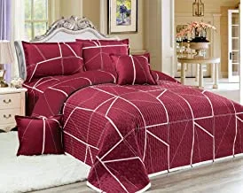 Compressed 4Pcs Comforter Set, Single Size, Dark Red By Moon, Microfiber