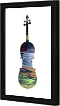Lowha Guitar Colorful Wall Art Wooden Frame Black Color 23X33Cm By Lowha