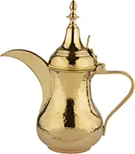 دلة السيف النحاسية العربية التقليدية الحجم: 32 أونصة ، اللون: ذهبي