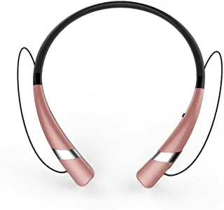 Bluetooth Neckband Headset, Flexible Wireless Stereo Headset For Smartphones By Datazone,Pink Hv-960