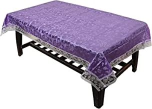 Kuber Industries, Center Table Cover Floral Design ,PVC 4 Seater, Purple,KUBMARTA04776