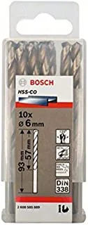 Bosch Metal Drill Bits Hss-Co Tools Accessories, 6 mm, P10-HSS-Co-6.0mm
