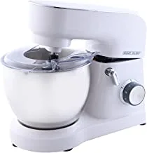ALSAIF 6L 1200W Electric Stand Mixer 6 Speeds Control with Pulse, S/S Bowl, 3 Types Of Tools Beater, Balloon Whisk, Dough Hook, Removable S/S bowl, White E02222 2 Years warranty