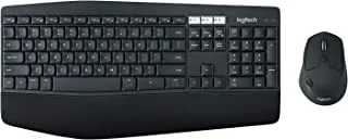 لوحة مفاتيح وماوس لاسلكي إنجليزي متعدد الأجهزة من لوجيتك ، أسود ، MK850