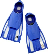 زعانف هيرموز للسباحة (قصيرة) زعانف القدم الأكثر مبيعًا مع كيس شبكي ، مواد TPR ، مقاس M: 39-40 ، أزرق ، H-F6854 BL M