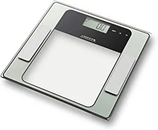 Lawazim Digital Body Fat And Composition Analyzer Scale - Up to 150kg - Silver/Black/Grey| |Highly Accurate Body Weight Scale with Lighted LED Display, Round Corner Design