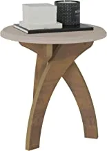 Artely Jade Side Table, Off White With Pine Brown - W 50 cm X D 50 cm X H 51.5 Cm.