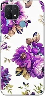 Jim Orton matte finish designer shell case cover for Oppo A15/A15s-Flowers White Purple