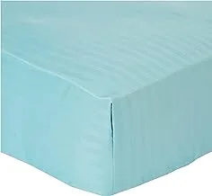Deyarco Soft Comfort Stripe Microfiber Fitted Sheet Double, Aqua, 120 X 200 Cm