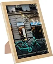 LOWHA Cruiser Bike Parked Near chanel store Wall Art with Pan Wood framed Ready to hang for home, bed room, office living room Home decor hand made wooden color 23 x 33cm By LOWHA