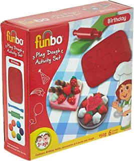 Funbo Children Play Modeling Dough Ice Cream Cup Cake & Mold Accessories 6 Non-Toxic Colors Activity Set