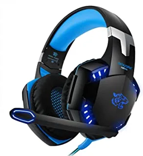 Datazone gaming headset, noise reduction feature, volume control, omnidirectional microphone, compatible with modern devices, computer, laptop, playstation, and computer games g2000 (blue), medium