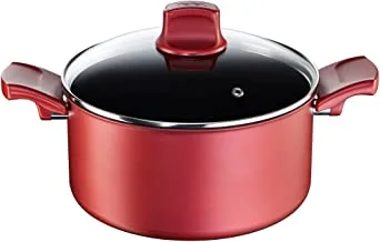Tefal Character 24 Cm Casserole With Lid, Non-Stick, Induction, Red, Aluminium, C6824675
