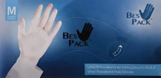 Bes Pack Vinyl Gloves Box, Size M 100 Pcs