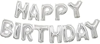 Unique Happy Birthday Letter Banner Kit Foil Balloon, Silver