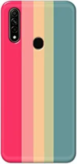 Khaalis matte finish designer shell case cover for Oppo A31/A8-Vertical stripes Pink Yellow Green