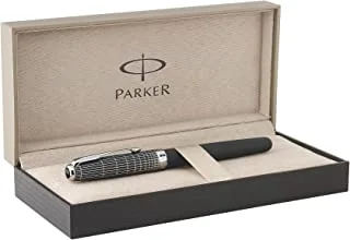 Parker Sonnet Se Contort Black Cisele Paladium Trim Fine Nib Rollerball Pen - Gift Boxed, 1930258