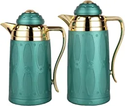 Bianka 2 Pieces Coffee And Tea Vacuum Flask Set Size: 0.7/1.0 Liter, Color: Matt Green