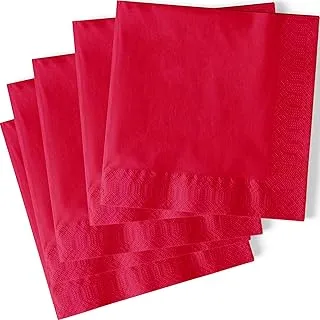 Unique Party 3122 Classic Solid Luncheon Napkins | Pretty Ruby Red Color Theme | 20ct, Pack of 20