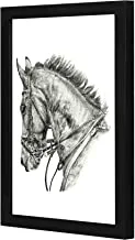 LOWHA horse head black and white Wall art wooden frame Black color 23x33cm By LOWHA
