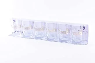 Wisteria Glass Tea Tumbler W/Handle set Ruby Gold /6PCS