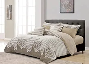 Cozy and warm winter velvet fur comforter set, single size (160 x 210 cm) 4 pcs soft bedding set, antique vintage floral printed patterns, mlcm-1, dark grey