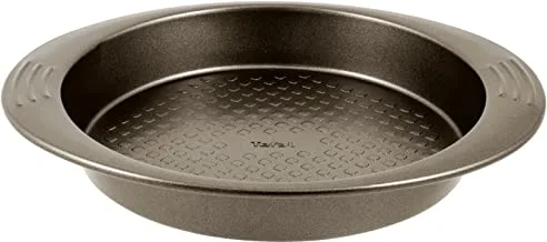 TEFAL Baking Tray | Easy Grip Round Cake 23cm | Carbon Steel | Easy Handling | Large Handles | Non-Stick Coating | Easy Release | Easy Cleaning | Dark Grey | 2 Years Warranty | J1629645