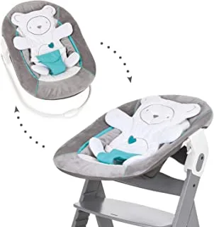 Hauck Alpha Bouncer 2 In 1 Rocker With Wooden High Chair, Bear Hearts Grey, Ages New Born and Up - Pack Of 1