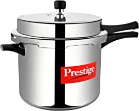 Prestige Popular 10 Litre Pressure Cooker|Aluminium|Induction Compatible|Precision Weight Valve| Thick Aluminium Base-Silver