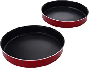 TEFAL Kebbe Dishes | Les Spécialistes 2-Piece Set 28/30cm | Non-Stick Coating | Aluminum | Heat Diffusion | Red Bugatti | Made in France | 2 Years Warranty | J1326682