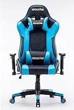 DATAZONE Adjustable Ergonomic Gaming Chair Video Games High Back Executive Office Chair with Headrest And Back Cushion Black/Blue DZ- GC15