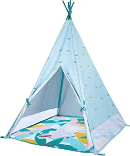 BABYMOOV ANTI-UV JUNGLE IN&OUT TEEPEE TENT, 1.2M High, Protects from Sun, Wind & Sand: Anti UV 50+ Ventilation Holdes and Large Padded Mattress