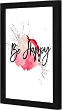 LOWHA Be happy Wall art wooden frame Black color 23x33cm By LOWHA