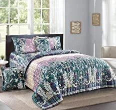 Double Sided Velvet Comforter Set For All Season, 6 Pcs Soft Bedding Set, Kink Size (220 X 240 Cm), Double Side Square Stitched Heavy Floral Pattern, Sy-2, Multi-Color9
