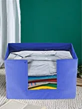 منظم خزانة ملابس غير منسوج من Kuber Industries - منظم الملابس والقمصان بمقبض (أزرق ملكي)