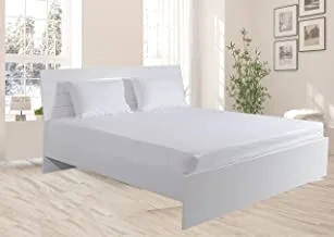 شرشف سرير مزدوج من الكتان للفنادق 1 قطعة ، 100٪ قطن 250Tc Dobby Box Sateen ، المقاس: 150x200 + 30 سم ، أبيض